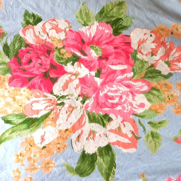 Handmade Shabby Chic Floral reversible queen duvet cover - Picture 3 of 5